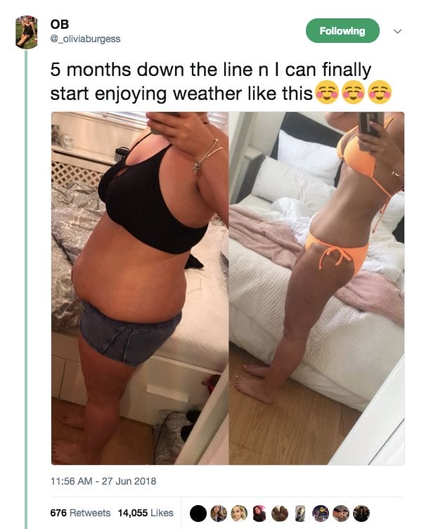 Girl Shares Incredible 5 Month Weight Loss Transformation OLIVIA BURGESS TWEET image Girl Shares Incredible 5 Month Weight Loss Transformation OLIVIA BURGESS TWEET