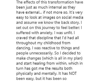 Alongside the contrasting photos, Alexandra penned: 'The best version of ME. The effects of this transformation have been just as much internal as they have external... if not more so