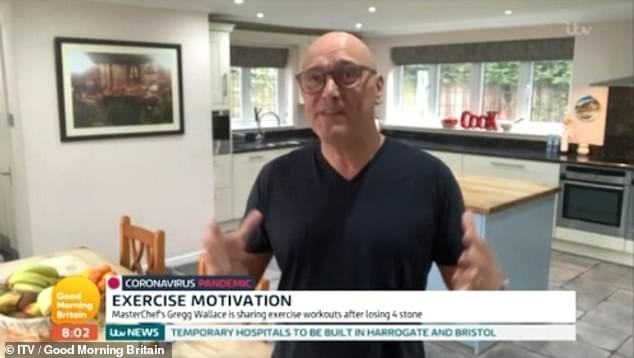 Keeping healthy: Gregg then explained that he was still eating well during his time in isolation, and has been sharing his cooking skills on social media