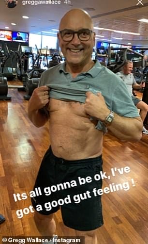 In shape: Gregg has openly documented his incredible transformation on social media (pictured March)