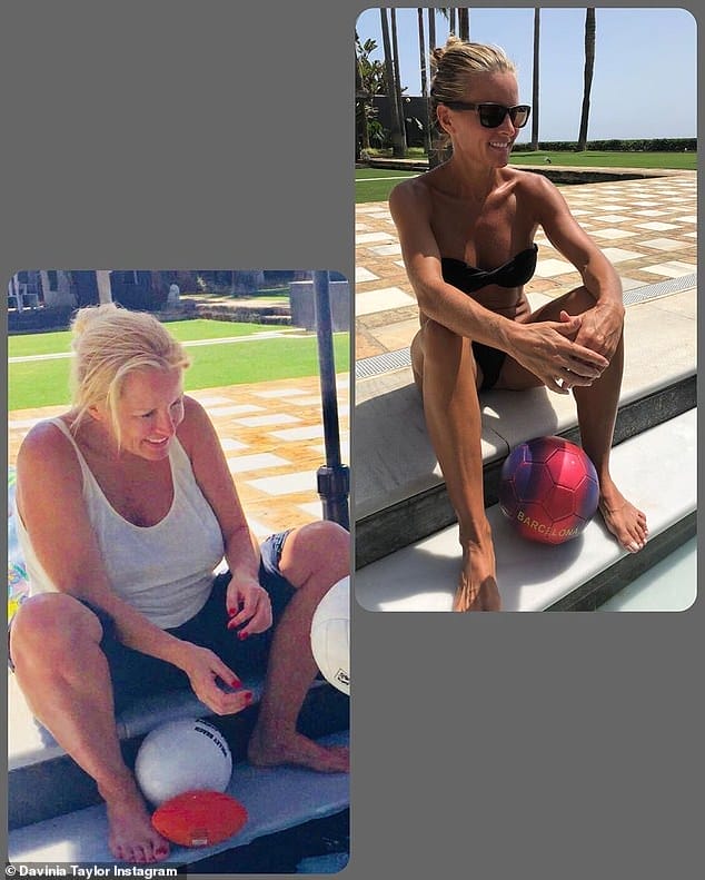 'I've been there and it's s***': Bikini-clad Davinia Taylor, 42, shared an incredible before and after weight loss shot as she advised people how to beat food cravings during lockdown