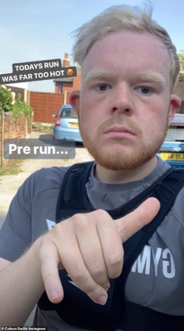 Image overhaul: Colson stunned fans last month when he unveiled his slimmer figure on Instagram, with followers telling him he was 'giving Adele a run for her money'
