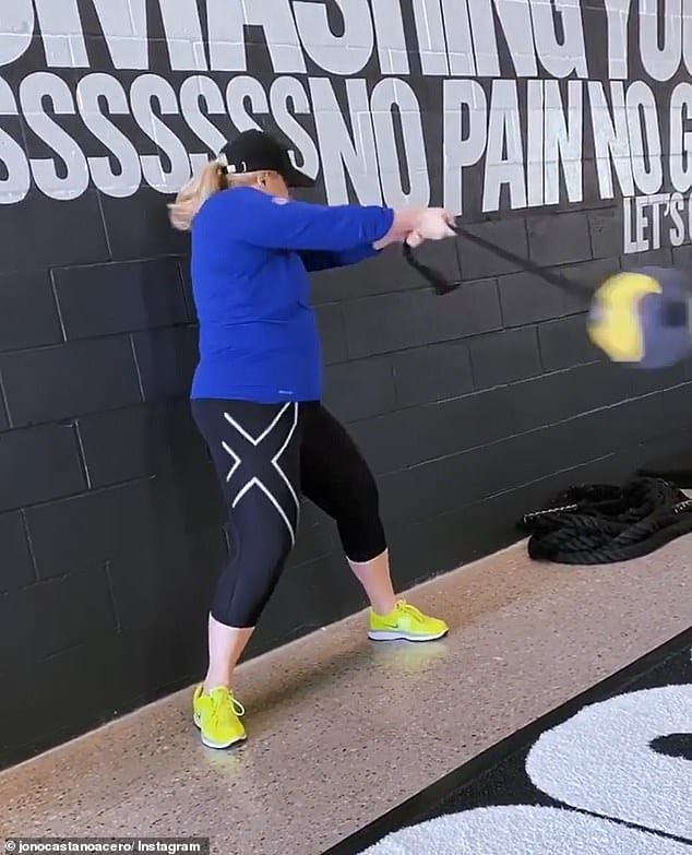 Going for gold: Rebel added that she was happy gyms were finally reopening in Australia because she was ready to step up her training and 'pump iron'