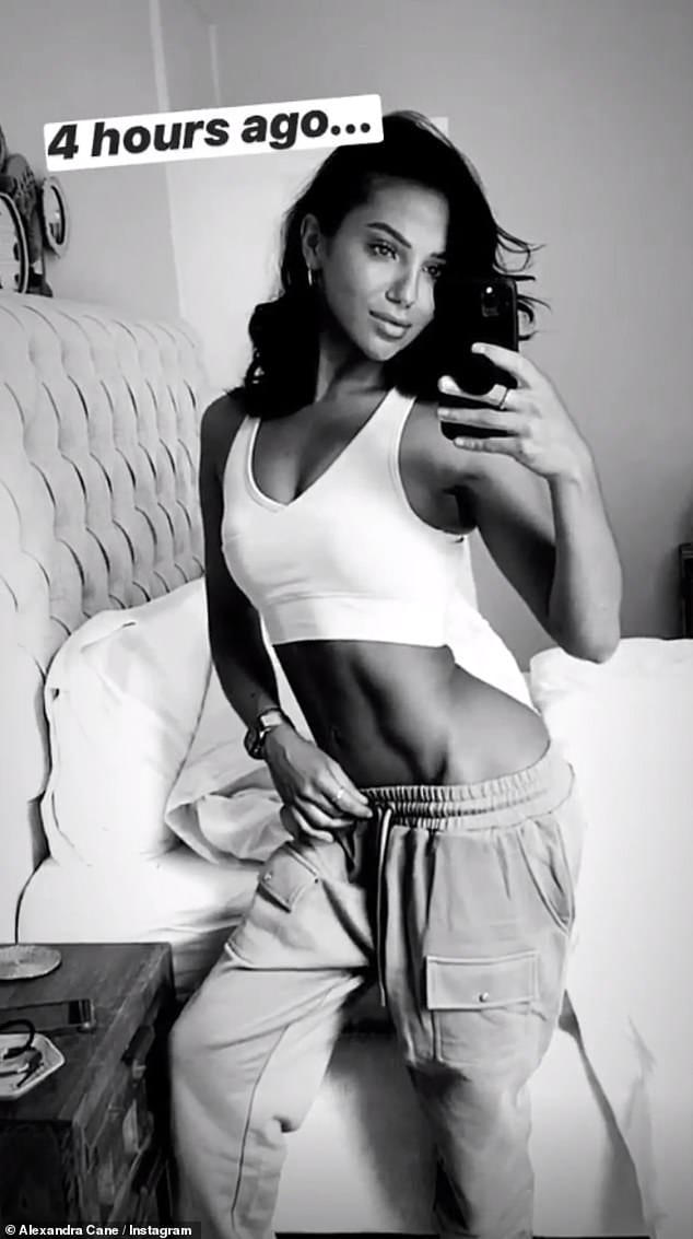 Incredible figure: The television personality shared a snap of her toned abs four hours earlier