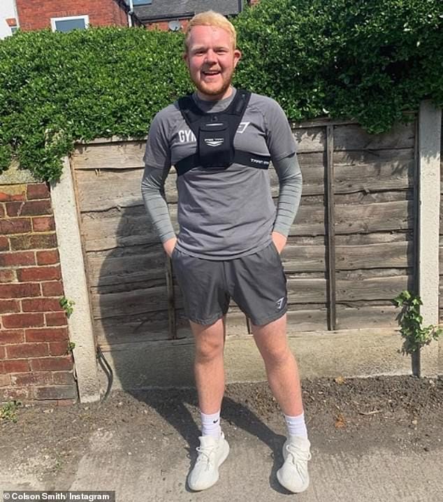 Amazing job: Amid the COVID-19 lockdown, Colson had been working on his fitness and often shared snaps of his workout routine