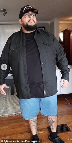 The tattoo artist now weighs 255 pounds, 54 pounds more than he was in 2011