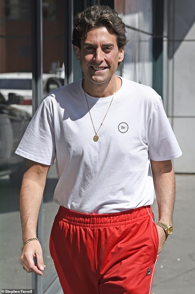 Slim: The former TOWIE star has been both open regarding his years-long battle with binge eating, having once tipped the scales at 27 stone before having a gastric sleeve fitted last year