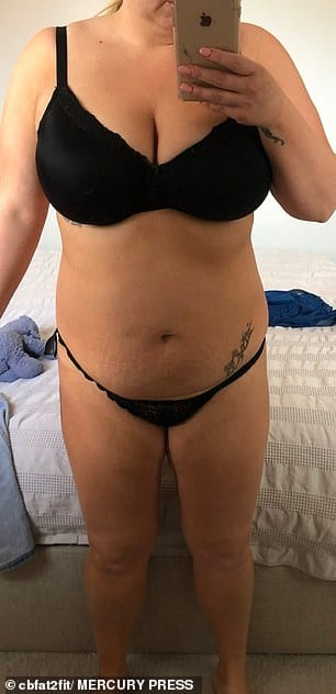 Charmaine said she fell in love with the gym and ate in a calorie deficit with help from an online coach. Pictured: Before mummy makeover,