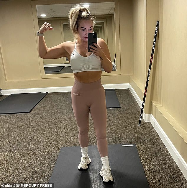 Charmaine (pictured now) said Saturday was her treat day and she would burn extra calories off on a Sunday