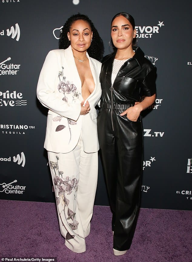 LGBTQIA: The Cosby Show alum also posed with 'trans superhero' Julianna Joel at the pre-Pride party supporting GLAAD, The Trevor Project, and Project Contrast