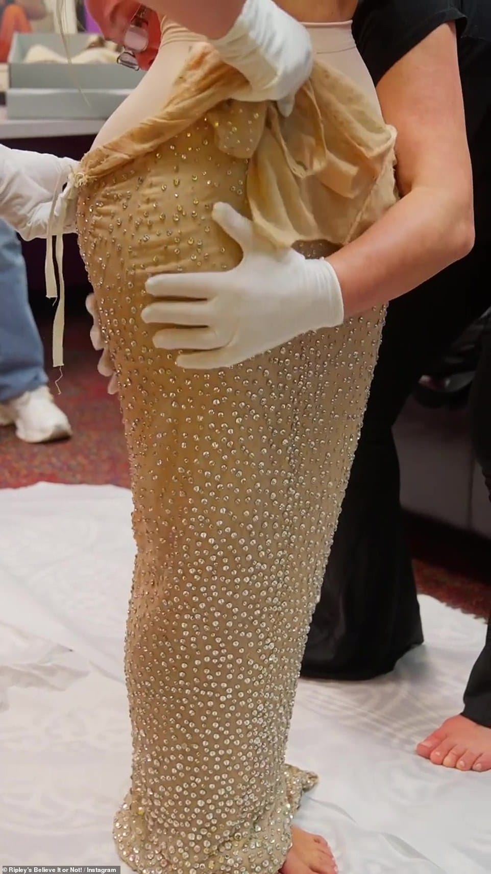 Tricky: No adjustments were allowed to be made to the dress as per agreement when it was sold, meaning Kim had to slim down to fit