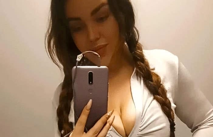 Clara Barrett, pictured taking a selfie, has worked hard to hit an impressive weight loss target. (SWNS)