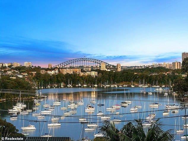 Pictured: The view of Sydney Harbour from Daisley's $10million Sydney home