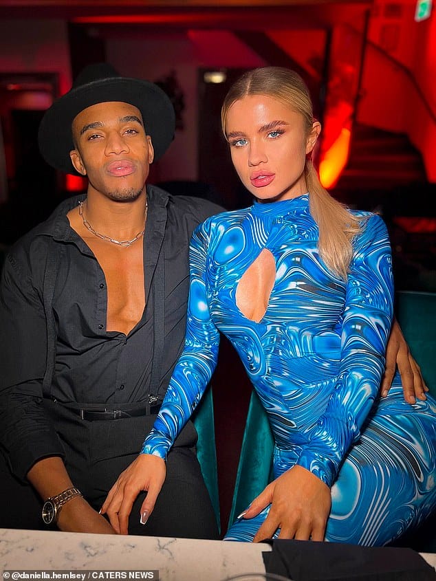 Daniella, pictured with her boyfriend, said she 'developed a fashion sense', and the gym increased her confidence levels so she started 'taking pride in her appearance'